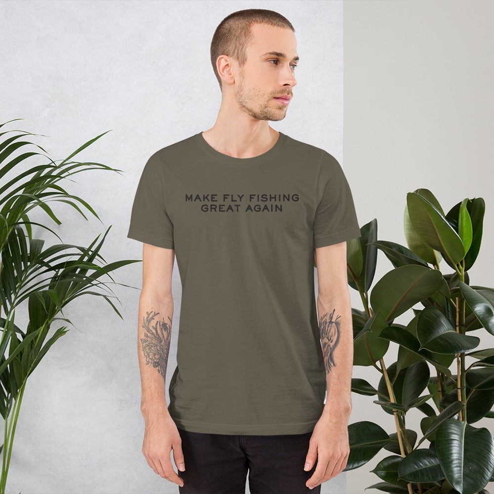 Unisex t-shirt - Make Fly Fishing Great Again - in Army